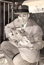 George Gallup with Cow